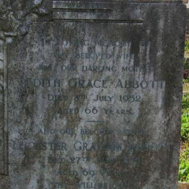 ABBOTT Leicester Graham -1956 &amp; Edith Grace -1952