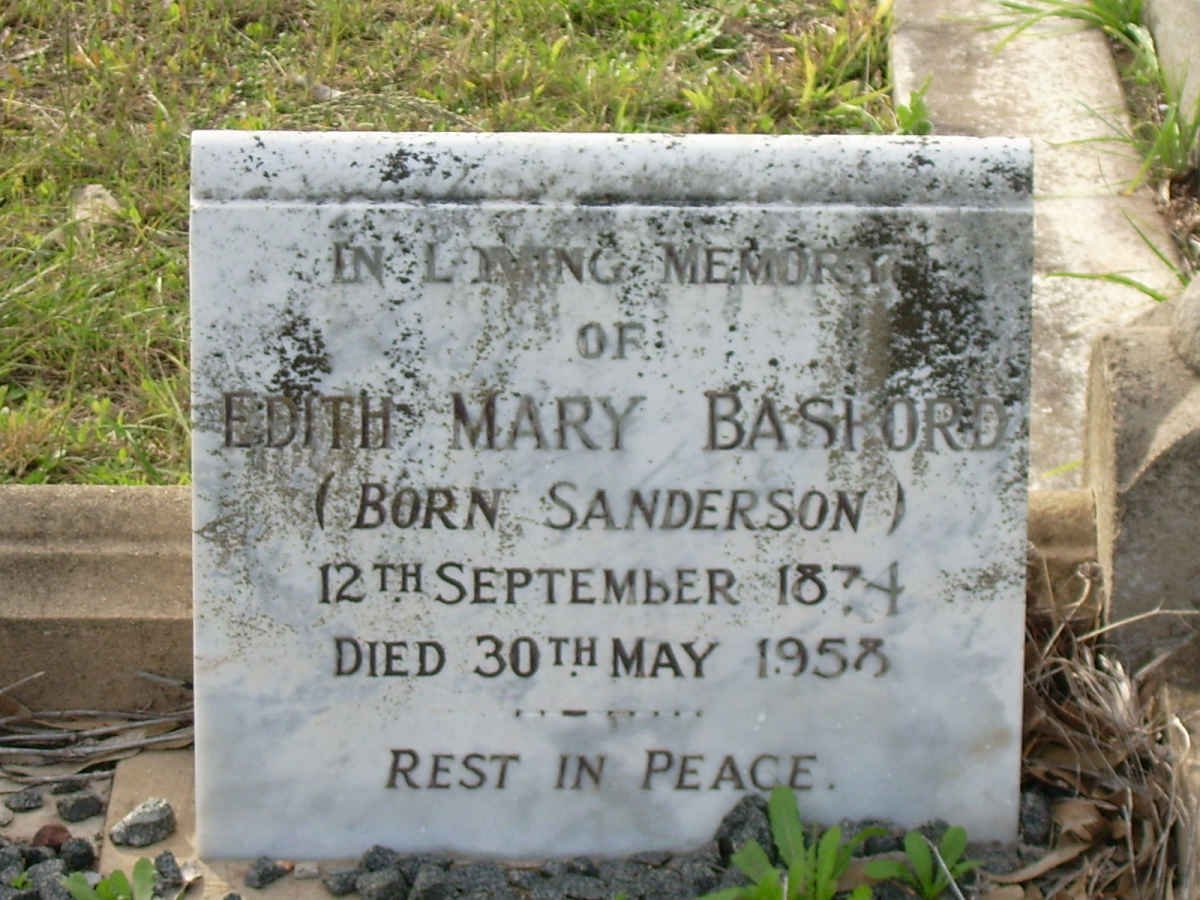 BASKORD Edith Mary nee SANDERSON 1874-1958