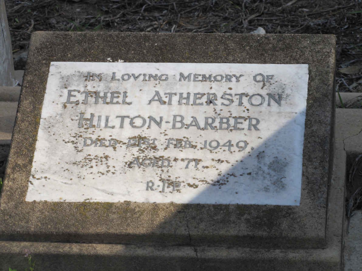 BARBER Ethel Atherstone, HILTON -1949