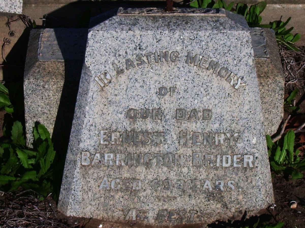 BRIDER Ernest Henry, Barrington