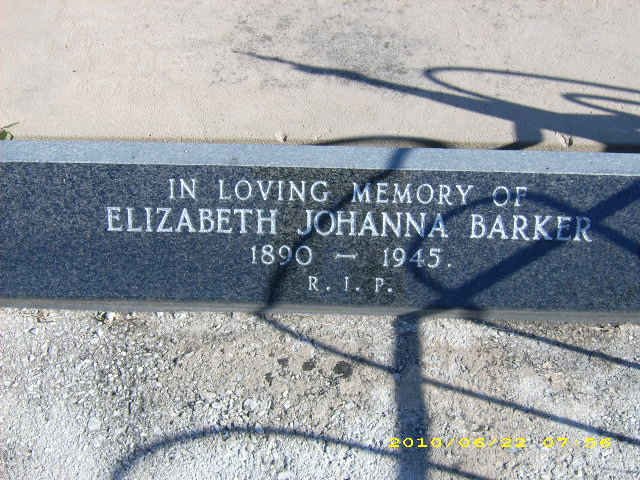 BARKER Elizabeth Johanna 1890-1945