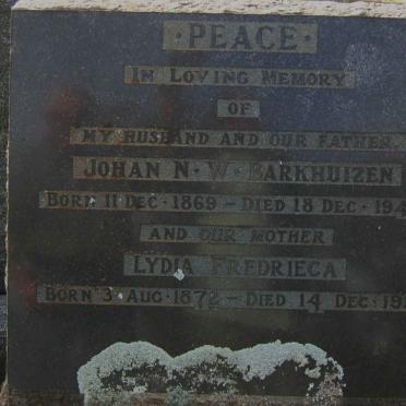 BARKHUIZEN Johan N.W. 1869-1942 &amp; Lydia Frederieca 1872-1951