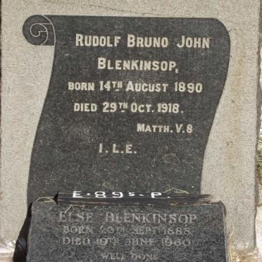 BLENKINSOP Rudolf Bruno John 1890-1918 &amp; Else 1888-1960
