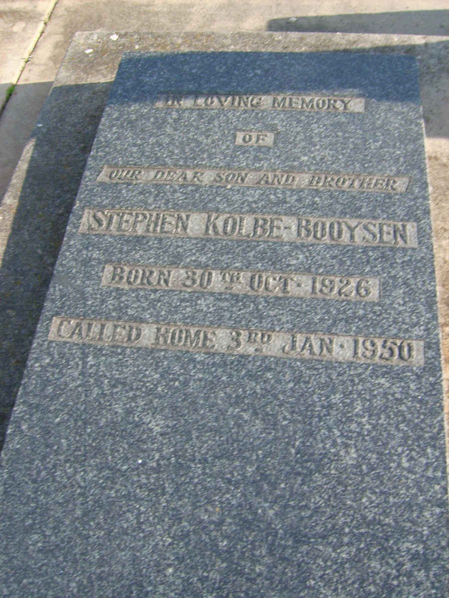 BOOYSEN Stephen, Kolbe 1926-1950