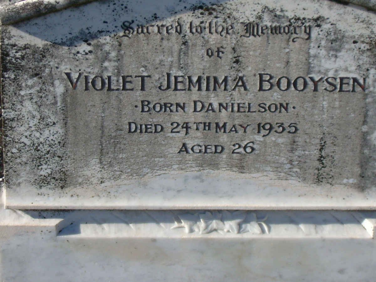 BOOYSEN Violet Jemima nee DANIELSON -1935