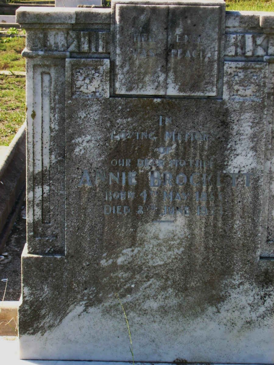BROCKETT Annie 1855-1933