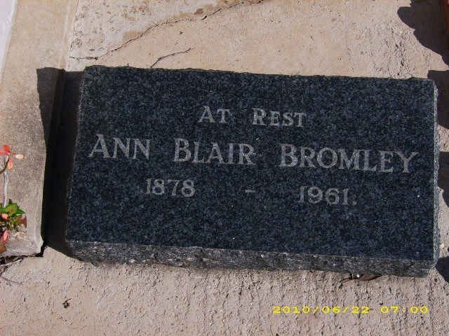 BROMLEY Ann Blair 1878-1961