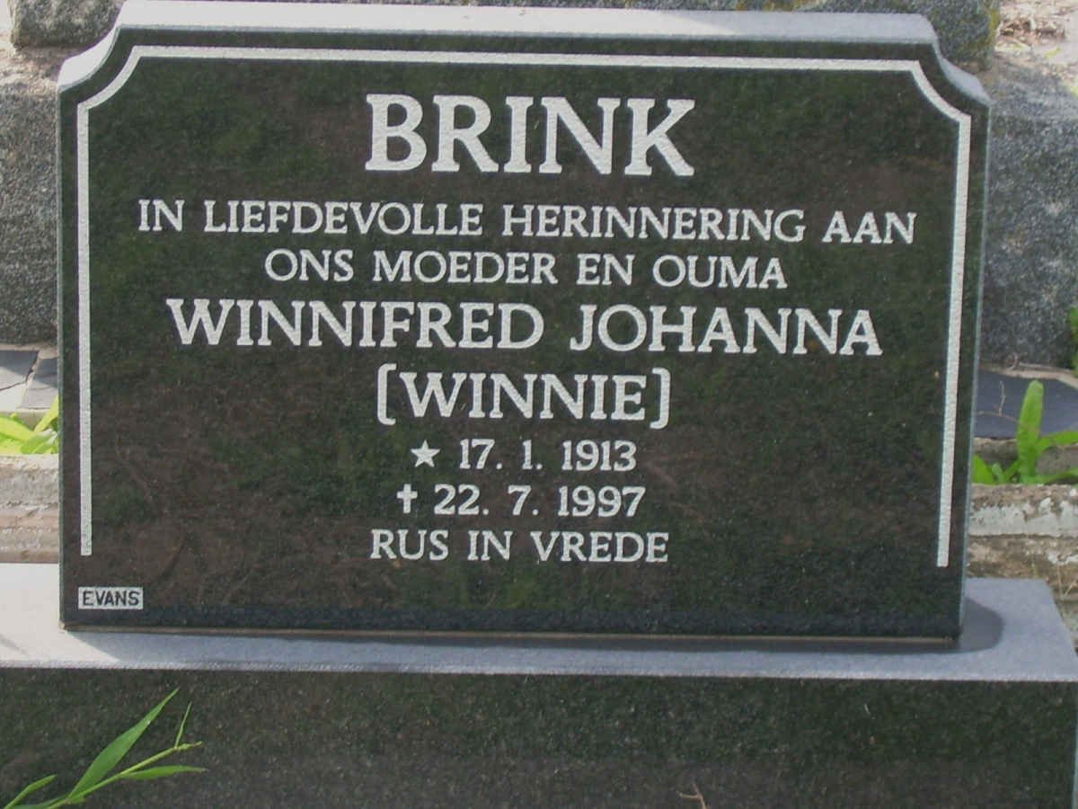 BRINK Winnifred Johanna 1913-1997