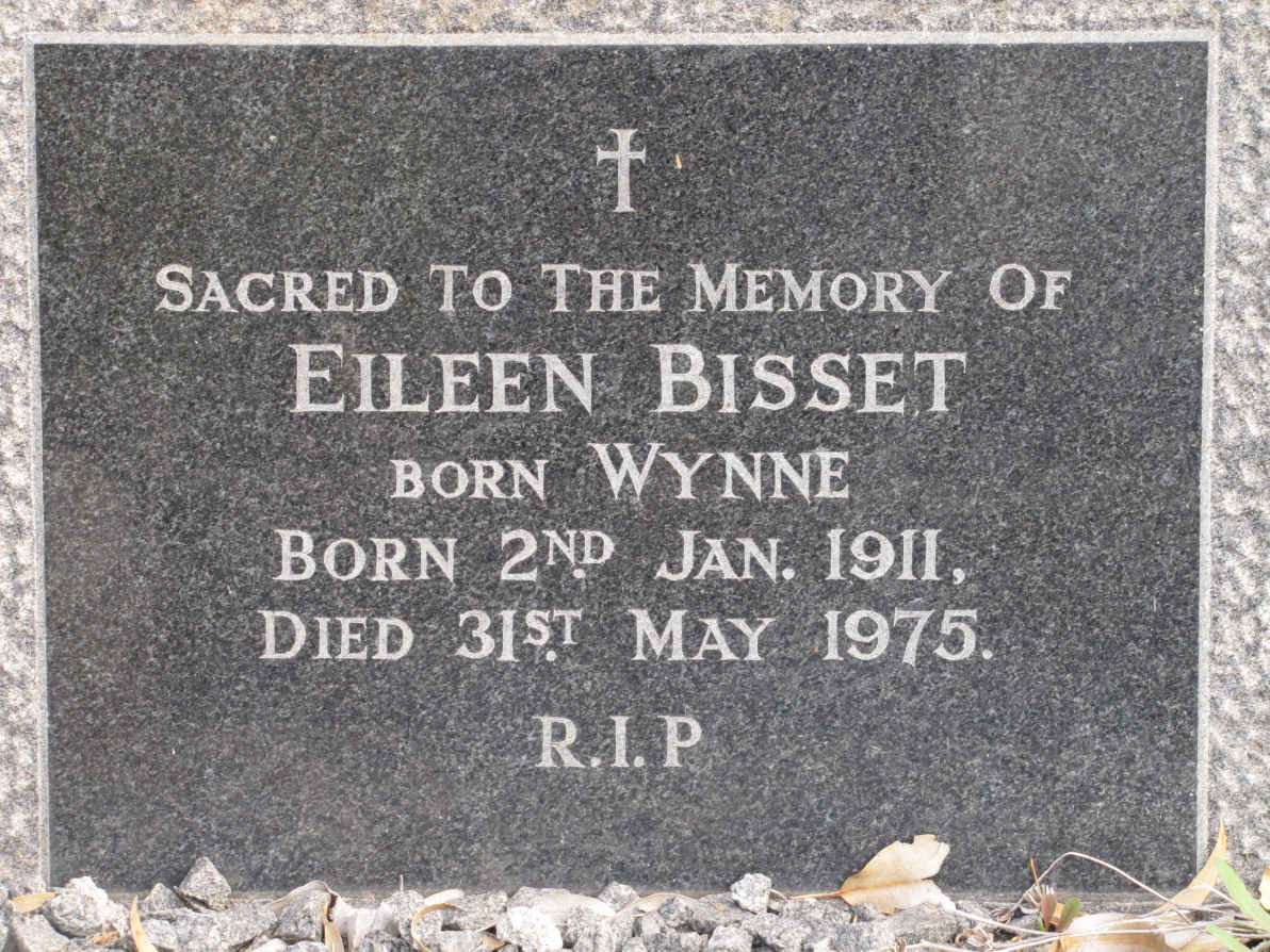 BISSETT Eileen nee WYNNE 1911-1975