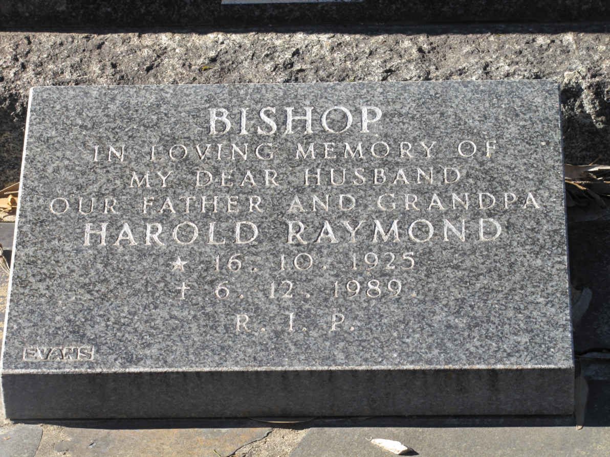 BISHOP Harold Raymond 1925-1989