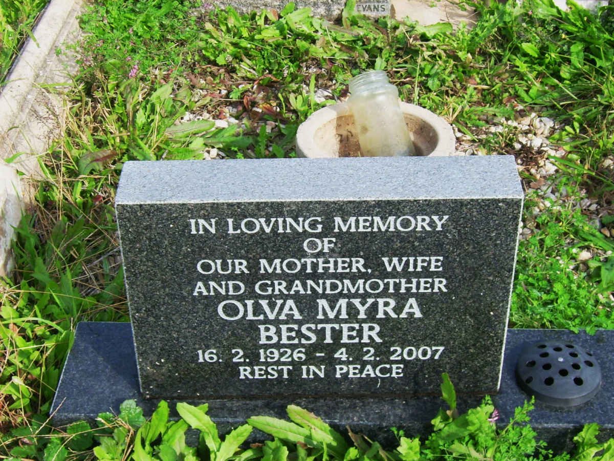 BESTER Olva Myra 1926-2007