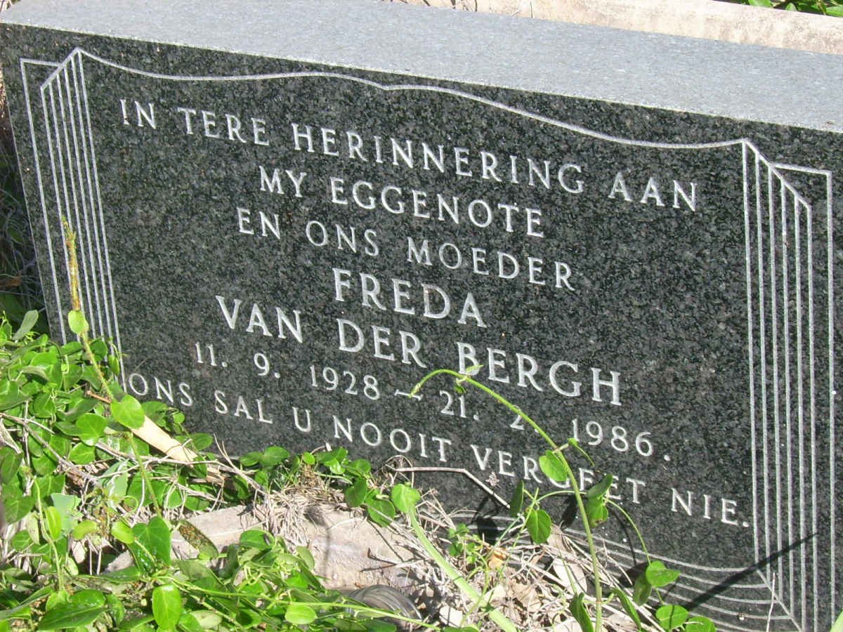 BERGH Freda, van der 1928-1986