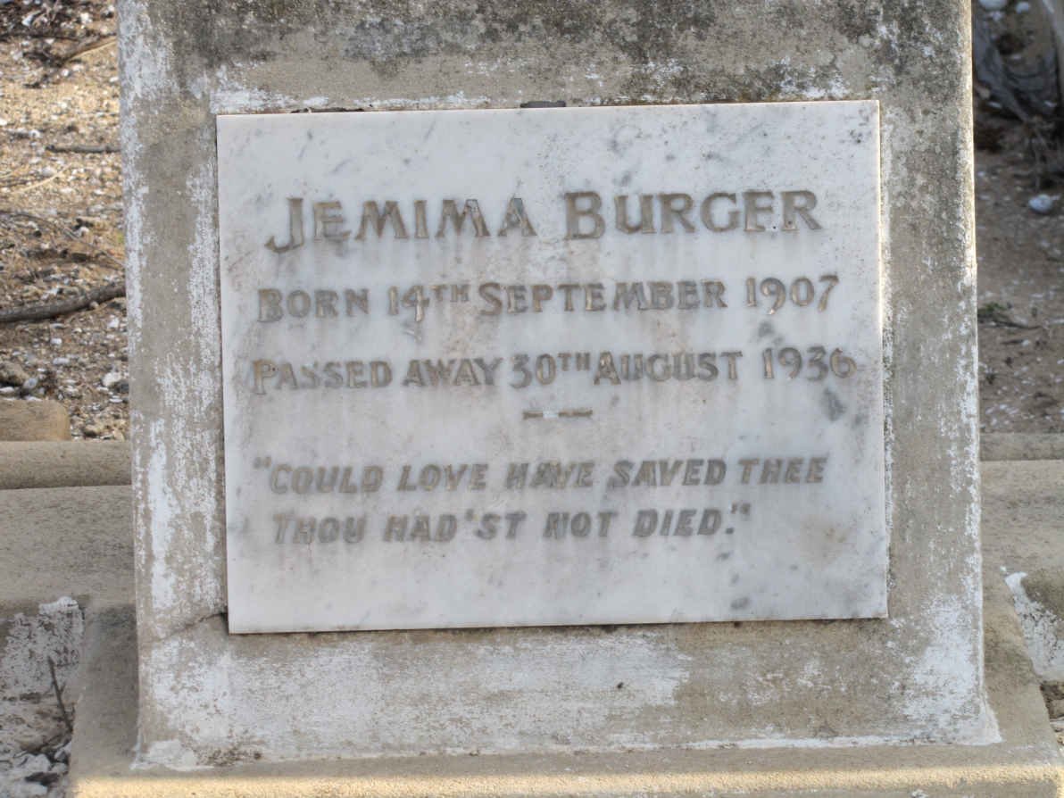 BURGER Jemima 1907-1936