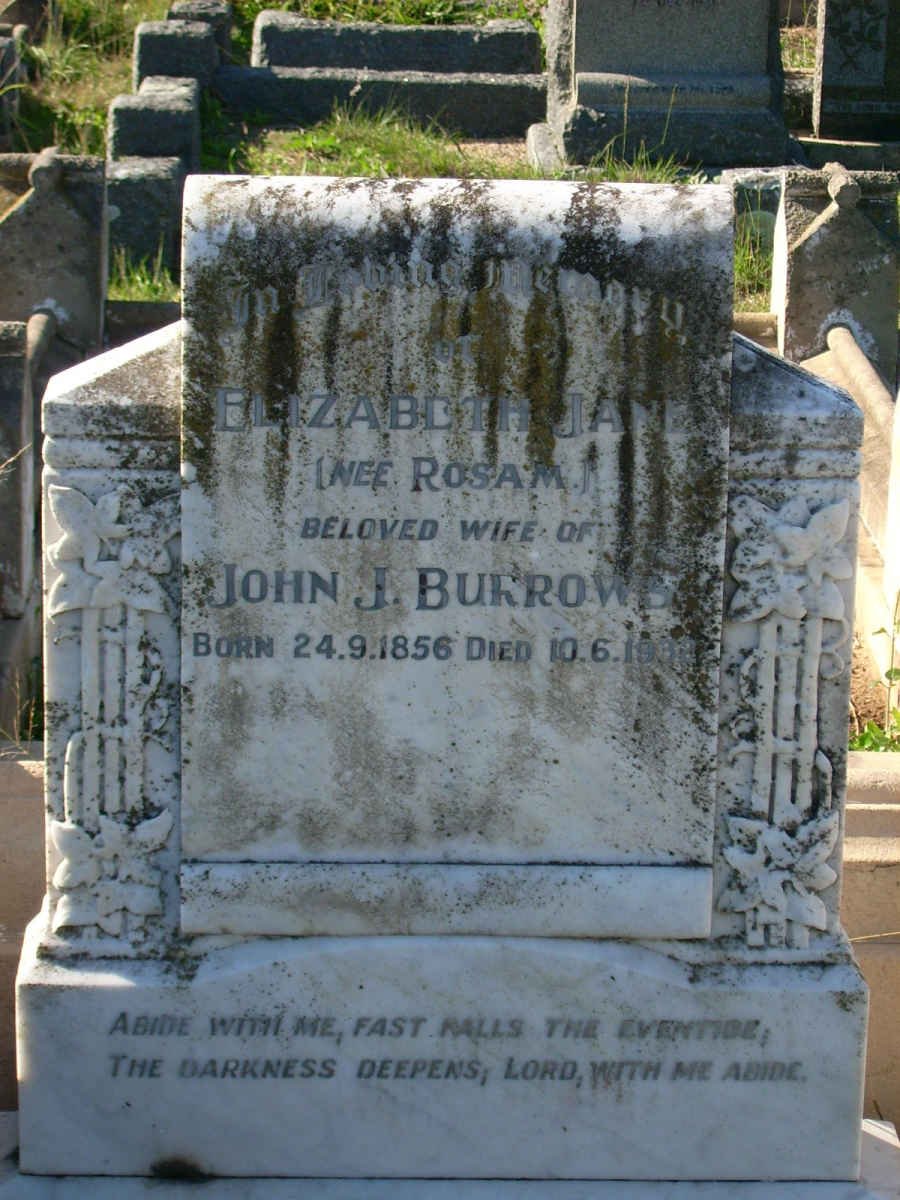 BURROWS Elizabeth Jane nee ROSAM 1856-1932