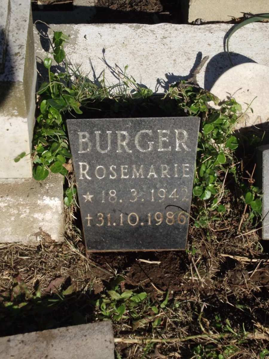 BURGER Rosemarie 1942-1986