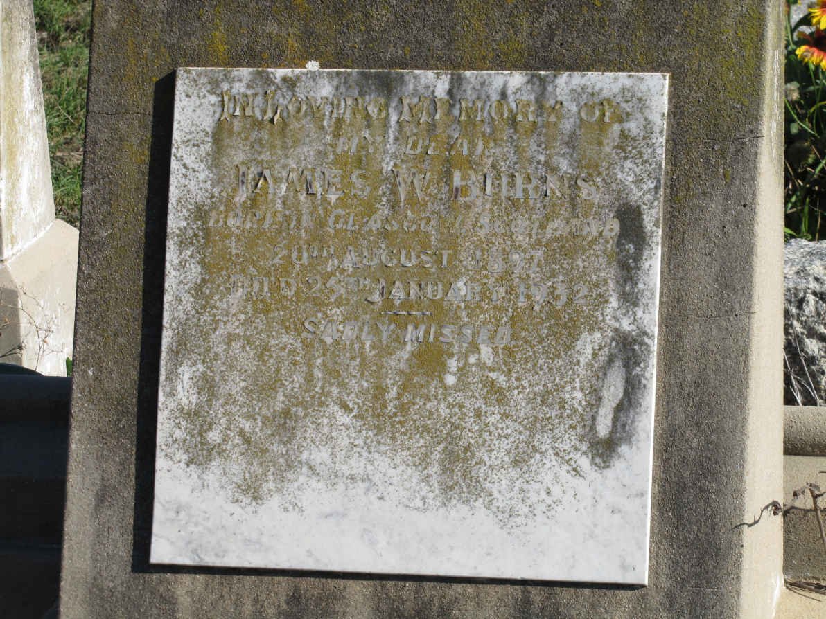 BURNS James W. 1897-1932