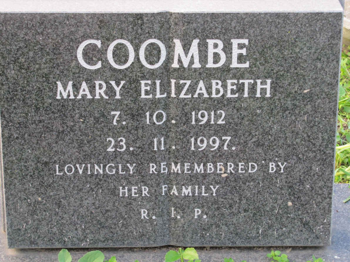COOMBE Mary Elizabeth 1912-1997