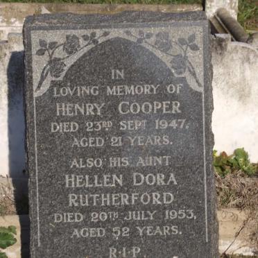 COOPER Henry -1947 :: RUTHERFORD Helen Dora -1953