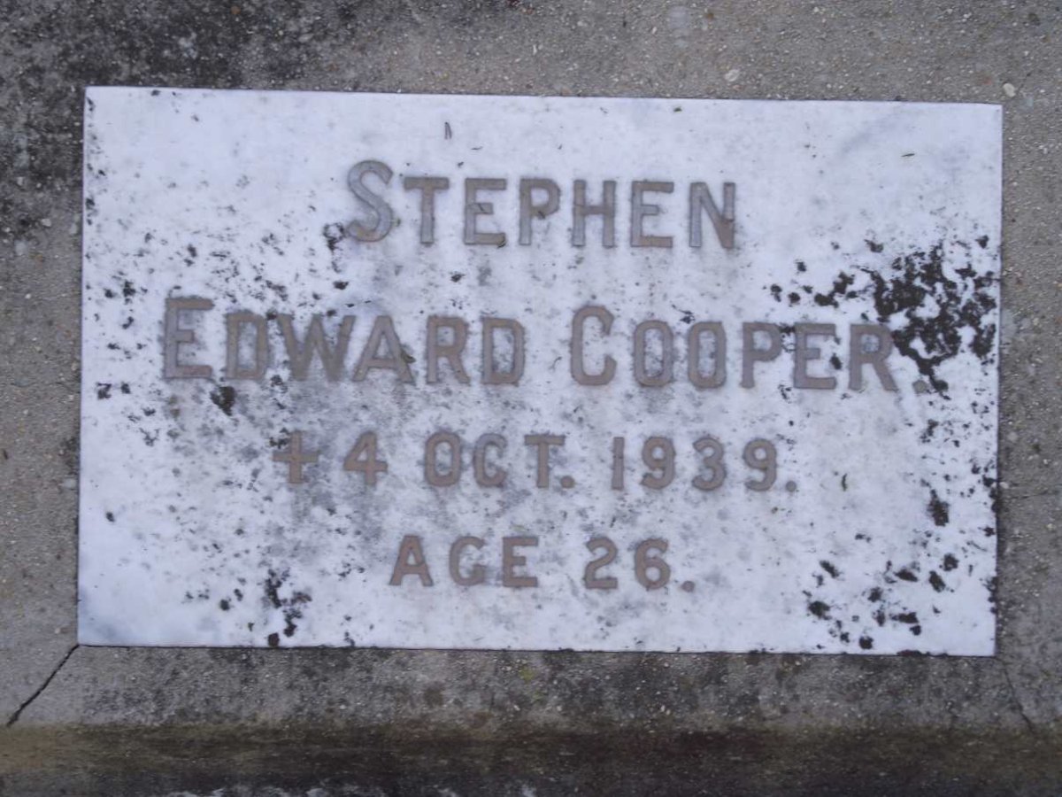 COOPER Stephen Edward -1939