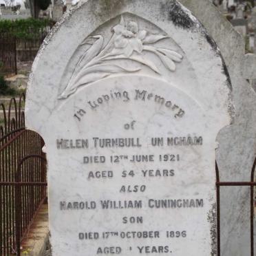 CUNNINGHAM Helen Turnbull -1921 :: CUNNINGHAM Harold William -1896