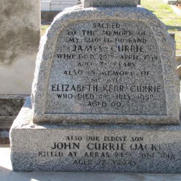 CURRIE James -1938 &amp; Elizabeth Kerr -1952 :: CURRIE John -1917