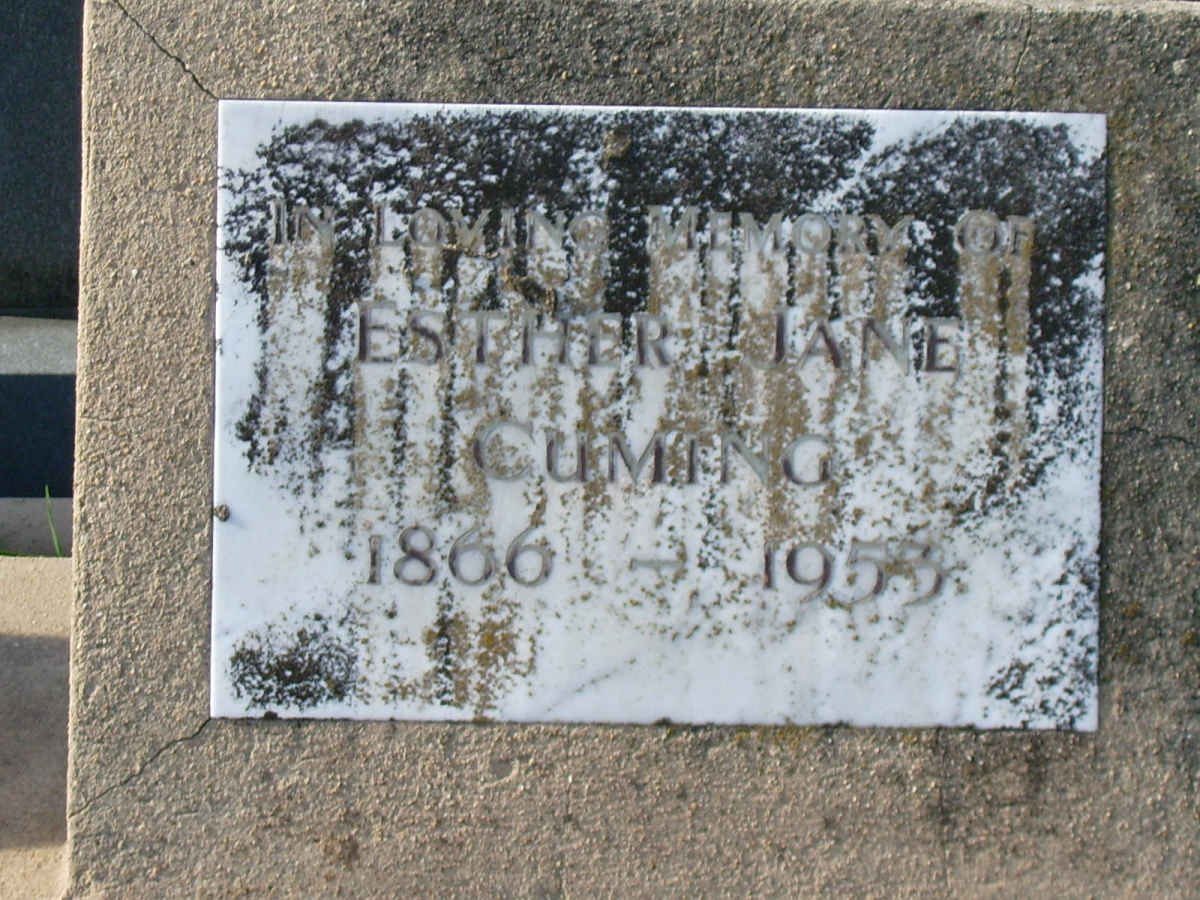 CUMING Esther Jane 1866-1953
