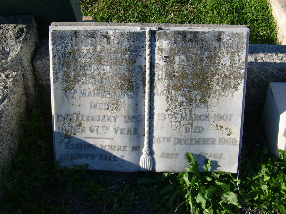 CARRUTHERS Bob 1907-1969 :: CARRUTHERS Isobella 1869-1935