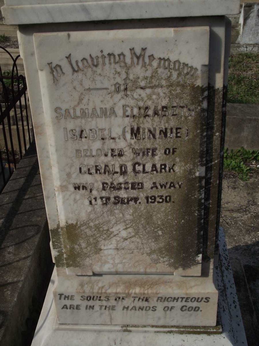 CLARK Salmana Elizabeth Isabel nee MINNIE -1930