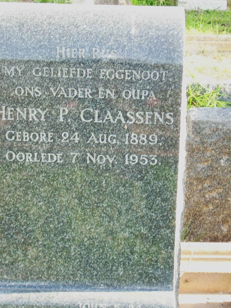 CLAASSENS Henry P. 1889-1953