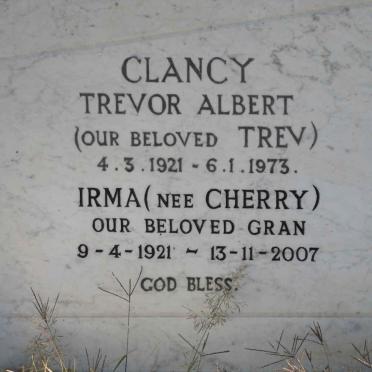 CLANCY Trevor Albert 1921-1973 &amp; Irma CHERRY 1921-2007