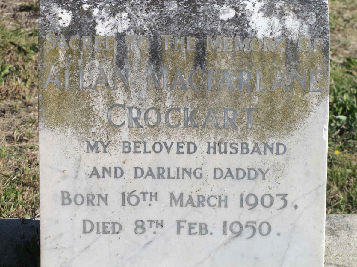 CROCKART Allan Macfarlane 1903-1950