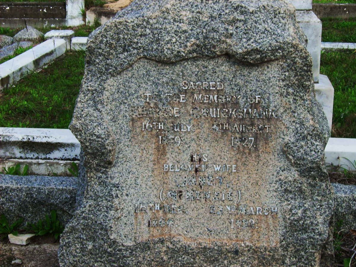 CRUICKSHANK GEORGE 1859-1927 &amp; Janet 1860-1923