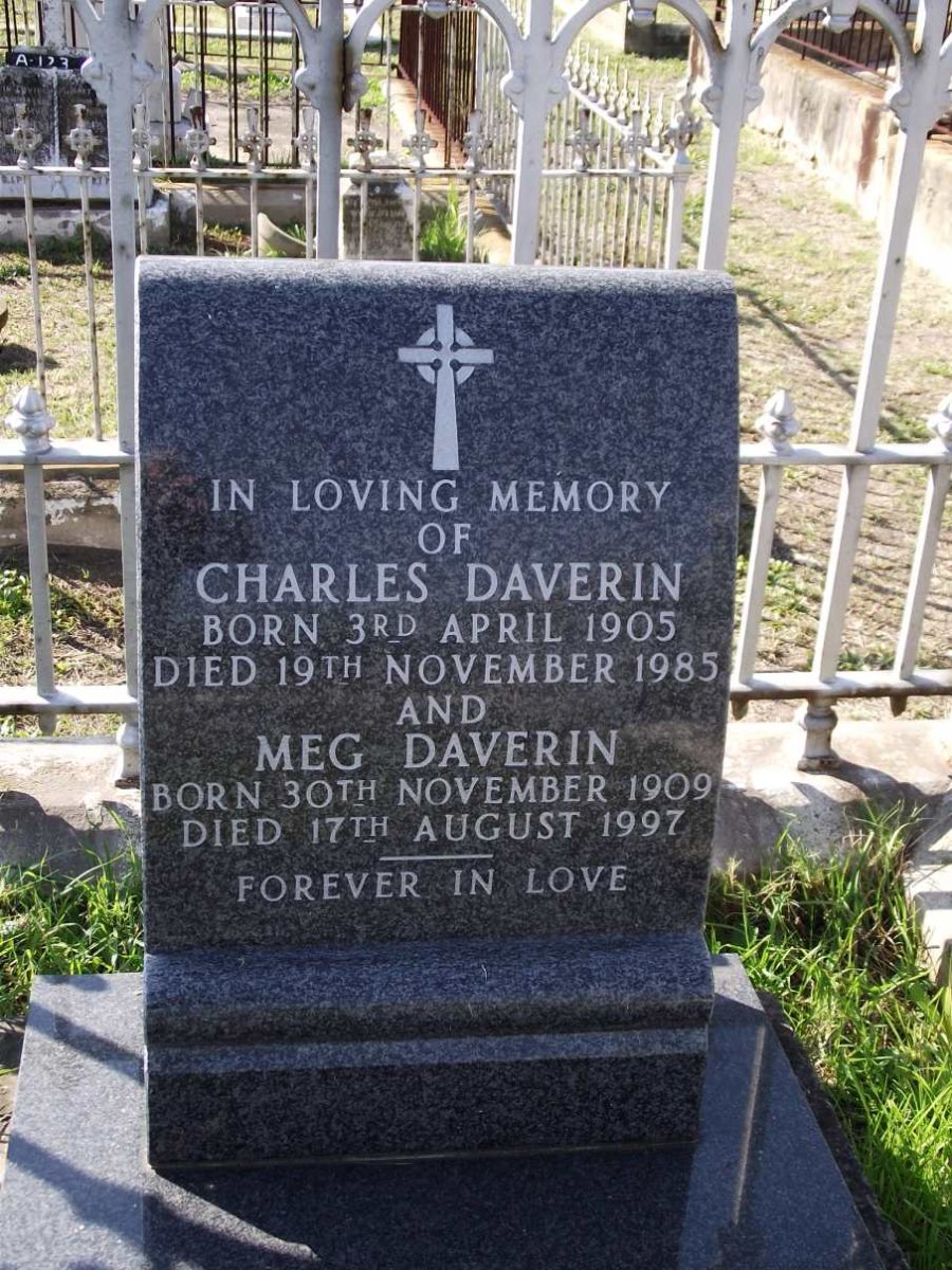 DAVERIN Charles 1905-1985 &amp; Meg 1909-1997