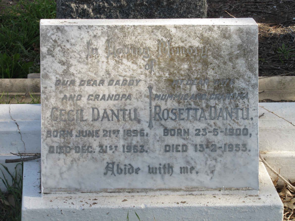 DANTU Cecil 1896-1953 &amp; Rosetta 1900-1953