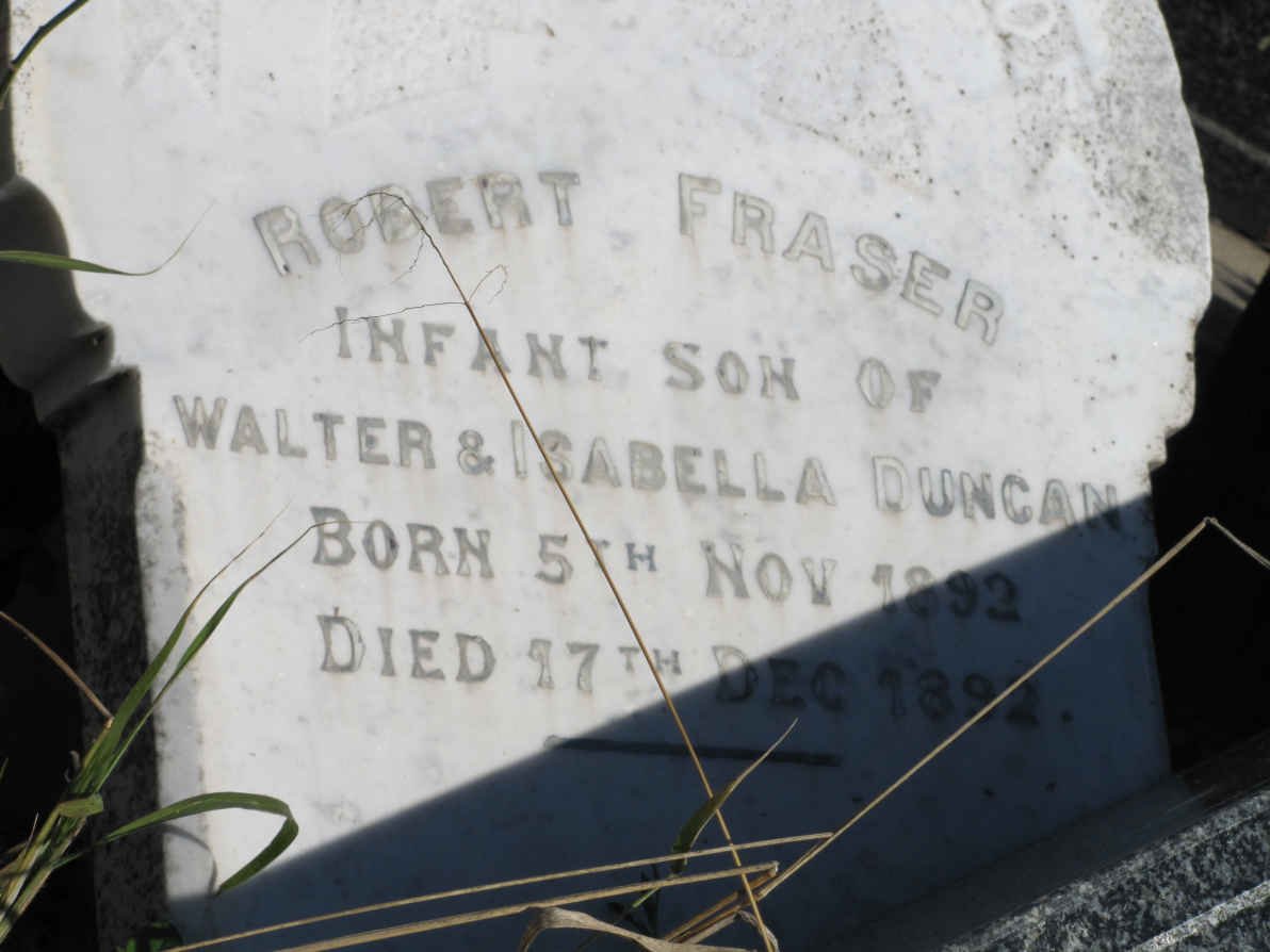 DUNCAN Robert Fraser 1892-1892