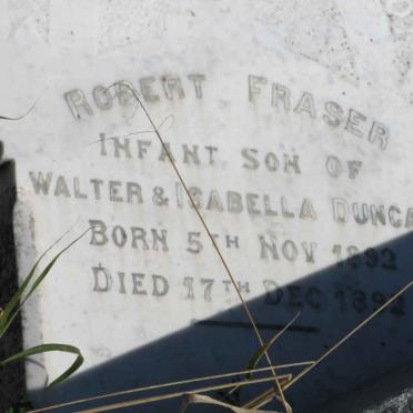 DUNCAN Robert Fraser 1892-1892