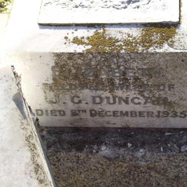 DUNCAN James G. -1962 :: DUNCAN Elizabeth -1935