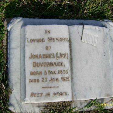 DUVENHAGE Johannes 1895-1925