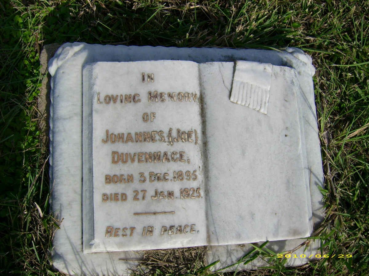 DUVENHAGE Johannes 1895-1925
