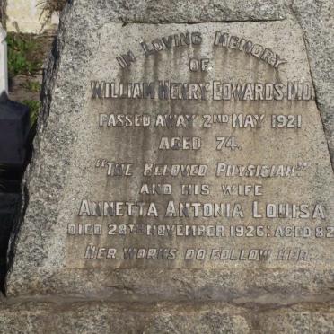 EDWARDS William Henry -1921 &amp; Annetta Antonia Louisa -1926
