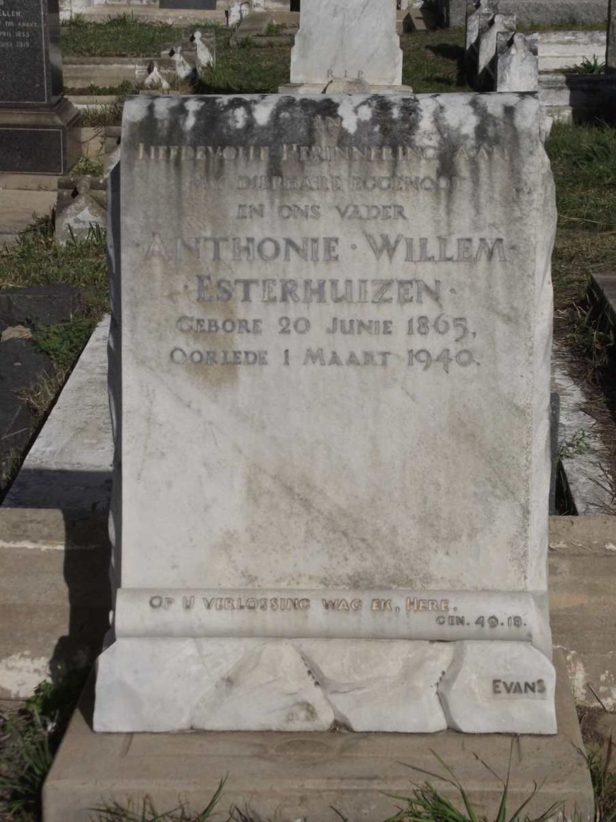ESTERHUIZEN Anthonie Willem 1865-1940