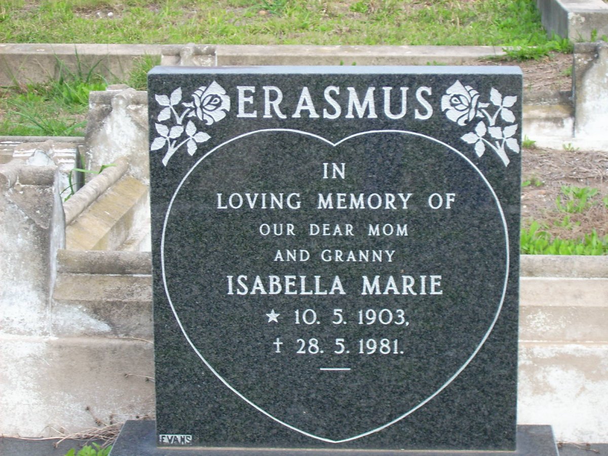 ERASMUS Isabella Marie 1903-1981