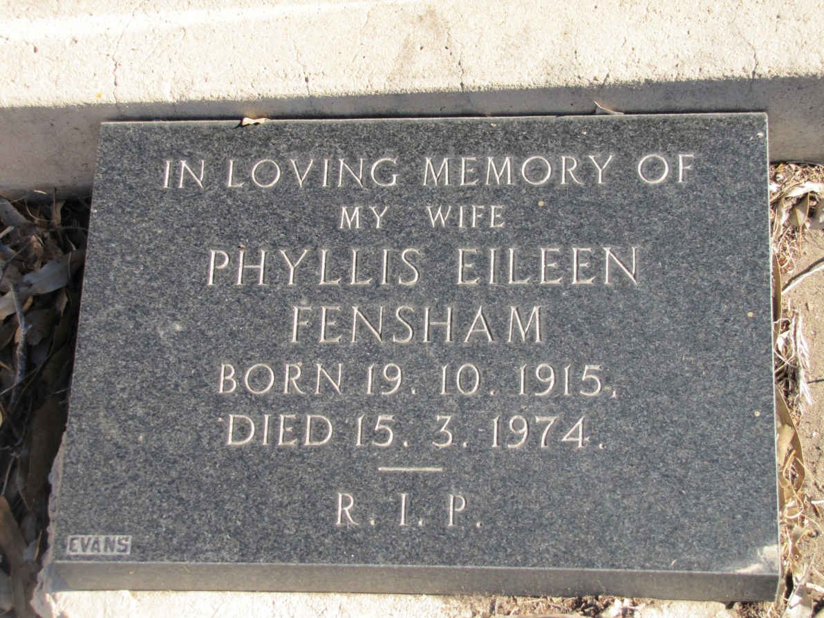 FENSHAM Phyllis Eileen 1915-1974
