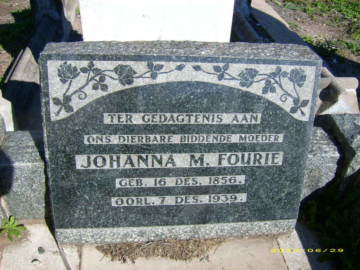 FOURIE Johanna M. 1856-1939