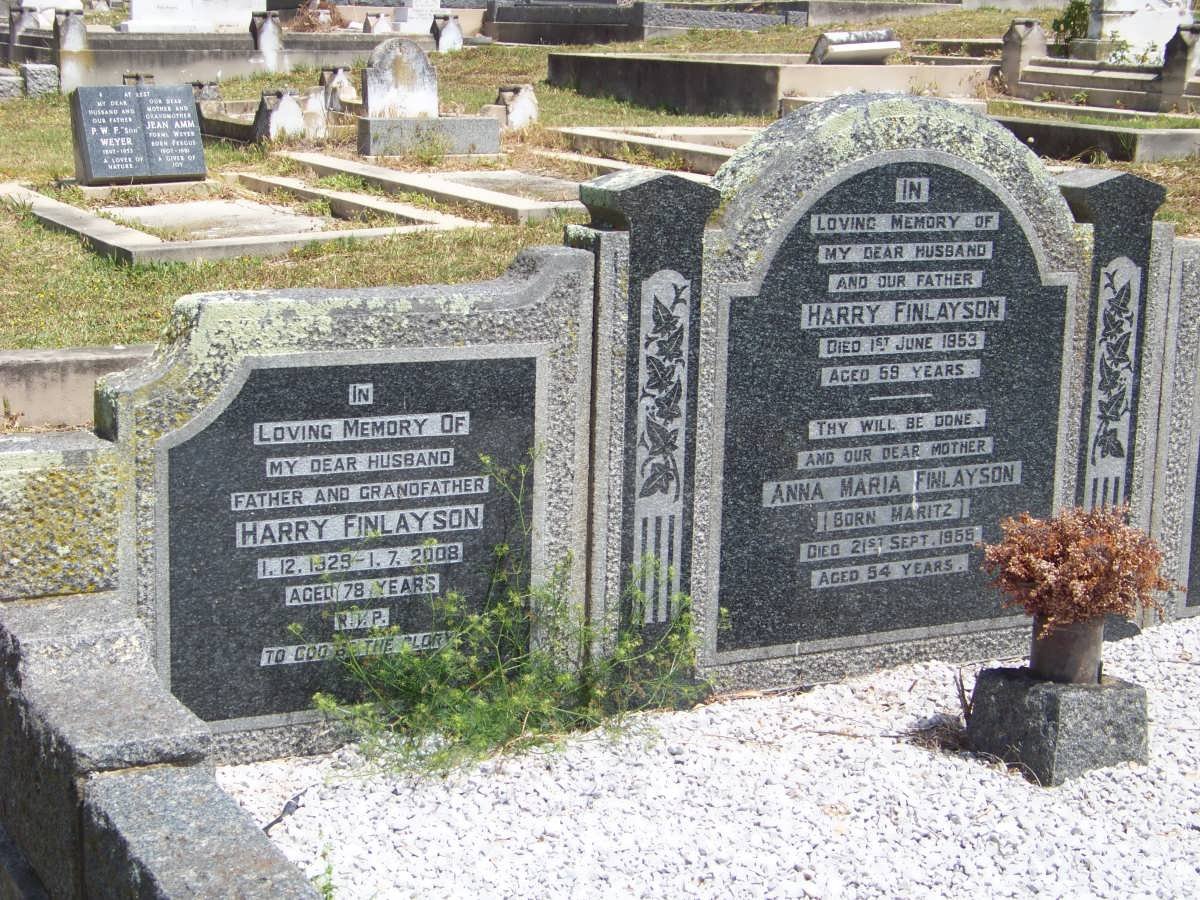 FINLAYSON Harry -1953 &amp; Anna Maria MARITZ -1955 :: FINLAYSON Harry 1929-2008