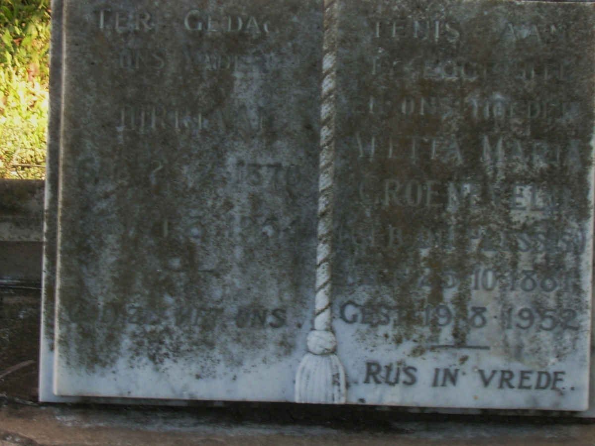 GROENEVELD Jurriaan 1876-1954 &amp; Aletta Maria DU PLESSIS 1881-1952