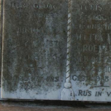 GROENEVELD Jurriaan 1876-1954 &amp; Aletta Maria DU PLESSIS 1881-1952
