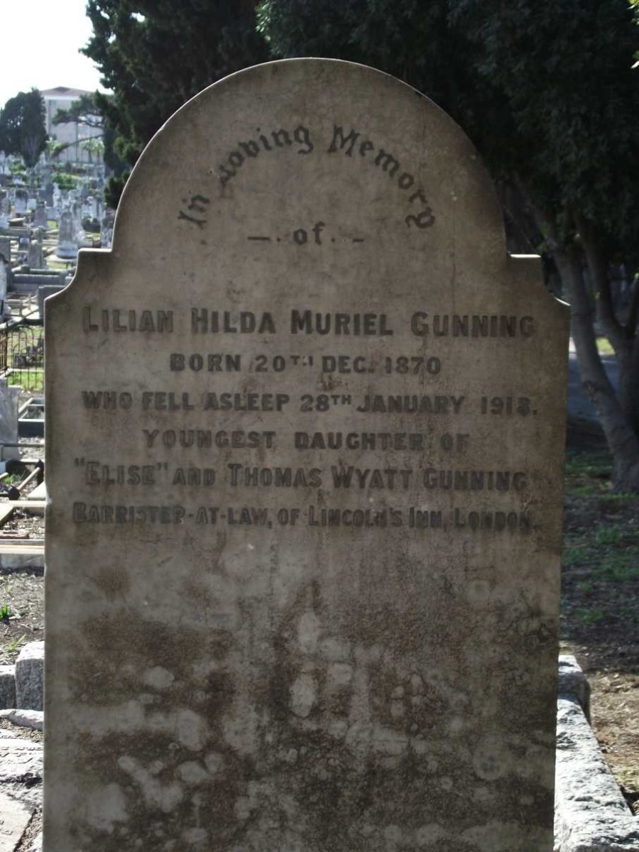 GUNNING Lilian Hilda Muriel 1870-1918