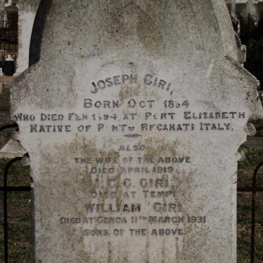GIRI Joseph 1834-1894 &amp; ? -1919 :: GIRI I.C.C. :: GIRI William -1931