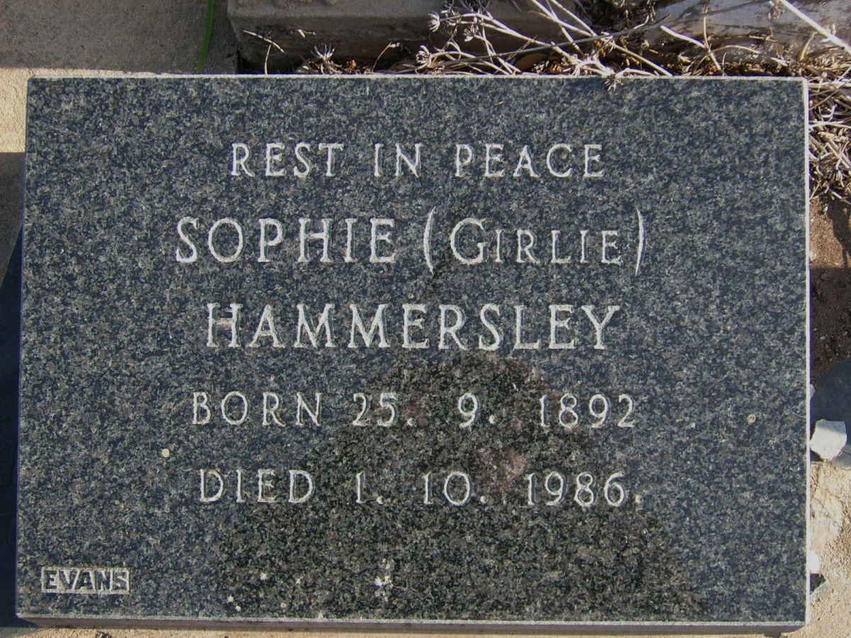 HAMMERSLEY Sophie 1892-1986